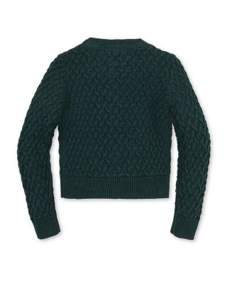 Girls&#39; Organic Long Sleeve Herringbone Cardigan Sweater - Little Kid, Big Kid