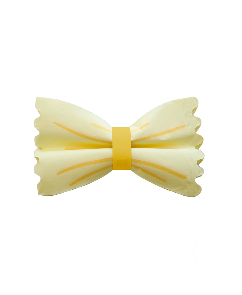 Jollity & Co Le Dinner Pasta Noodle Paper Guest Napkins, Set Of 16 In Yellow