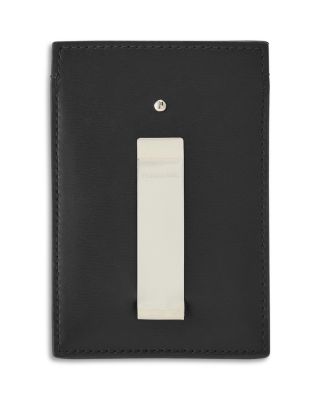 Calfskin Leather Money Clip Card Holder