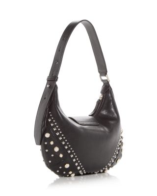 Bar Hobo Embellished Leather Shoulder Bag