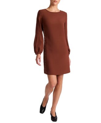  Pauli Shift with Grommet Detail in Satin Back Crepe Dress