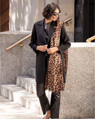 Ultrafine Leopard Print Cashmere Wrap
