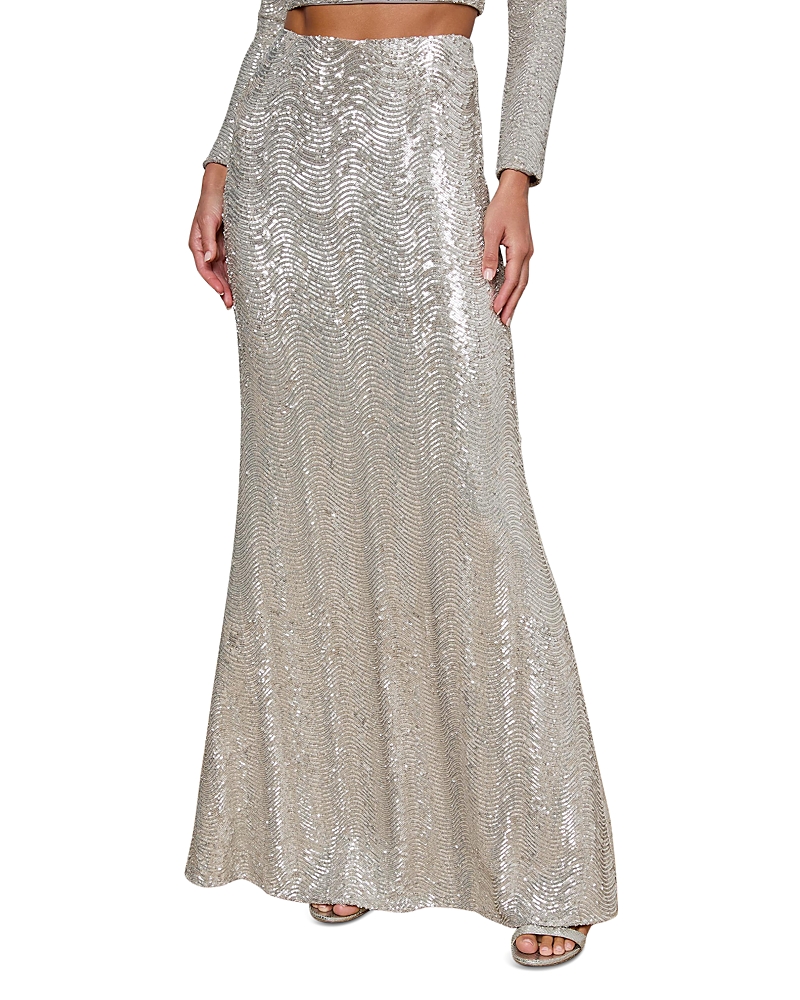 L'agence Zeta Sequinned Skirt In Gray