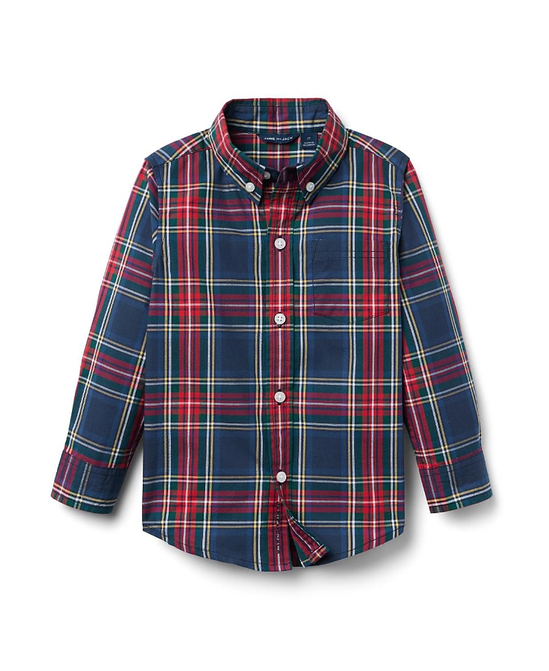 Janie and Jack Boys' Tartan Poplin Shirt - Baby, Little Kid, Big Kid