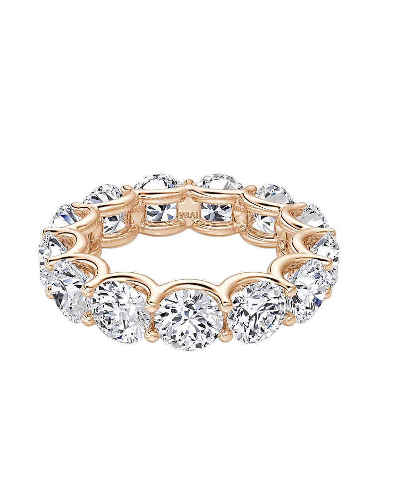 Vrai Eternity Band In 14k Rose Gold, 6.5ctw Round Brilliant Lab Grown Diamonds In Gold