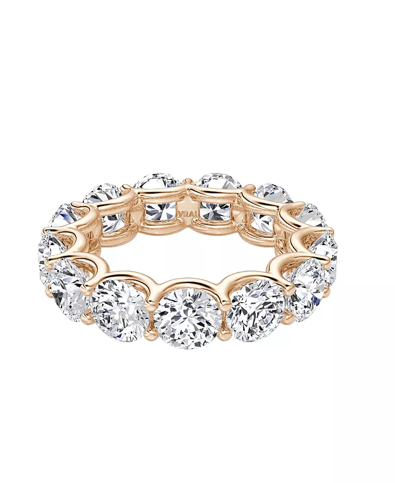 Vrai Eternity Band in 14K Rose Gold, 6.5ctw Round Brilliant Lab Grown Diamonds