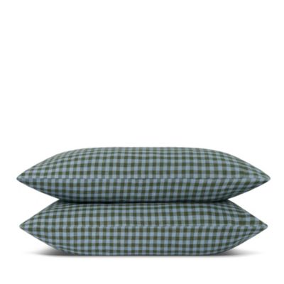 Colour Drenched Gingham Linen Pillowcase Pair, Standard