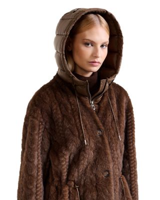  Oriana Faux Fur Jacket with Puffer Hood