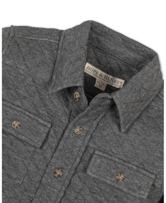 Boys' Long Sleeve Quilted Button Down Shirt Jacket - Little Kid, Big Kid