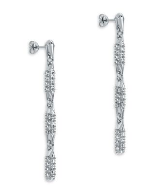 Corinne Cosmic Crystal Silver Tone Drop Earrings, 1.9"L