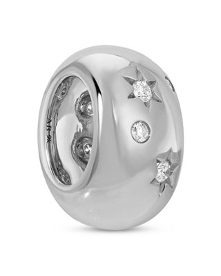 Sterling Silver Diamond Celestial Big Bead Charm Pendant