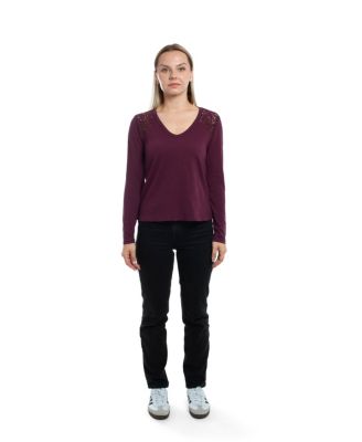 Mixed Media Lace Inset Tee