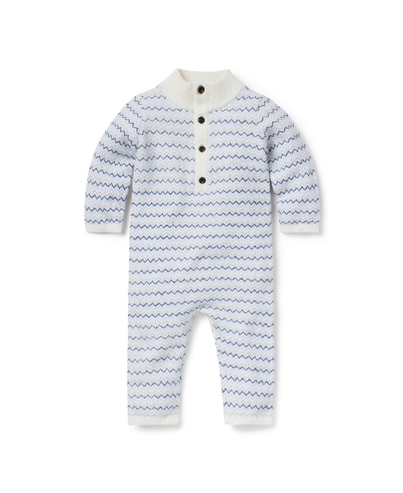 Janie and Jack Boys' Striped Knit One-Piece - Baby