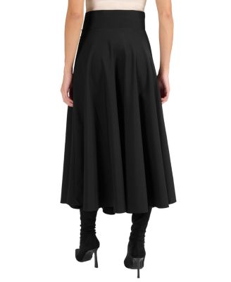 ASTER Full Midi Skirt with Leather Lacing Detail