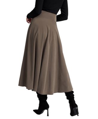ASTER Full Midi Skirt with Leather Lacing Detail