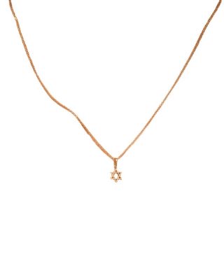 Solid Yellow Gold Star of David Necklace