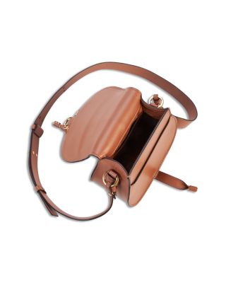 Marcie Small Checkered Suede & Leather Saddle Bag