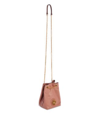 Horse Medal Mini Leather Bucket Bag