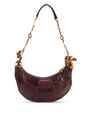 Chain Horse Checkered Leather Shoulder Bag