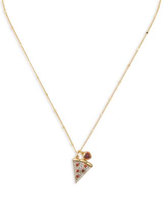 Pizza My Heart Crystal Pizza Slice Pendant Necklace, 17"-20" 