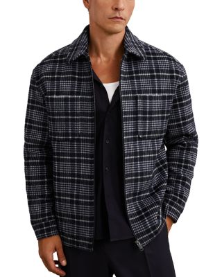 Vitarli Long Sleeved Zip Through Check Twin Pocket Wadded Overshirt