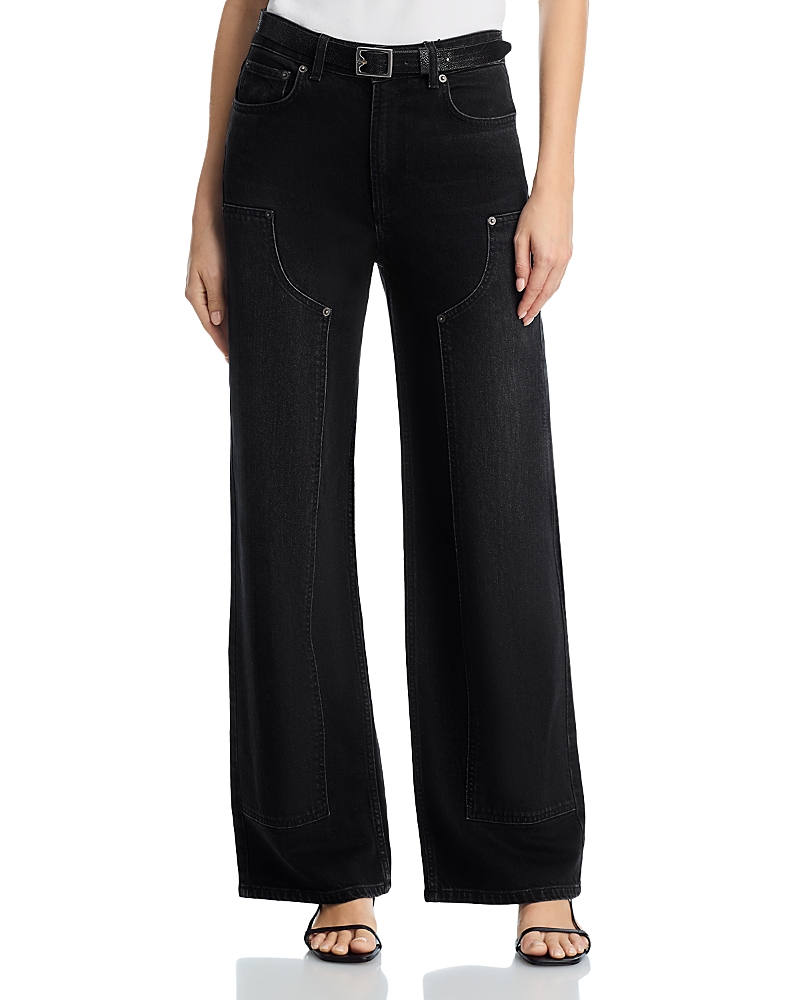 Rails Getty High Rise Wide Leg Workwear Jeans In Onyx In Black