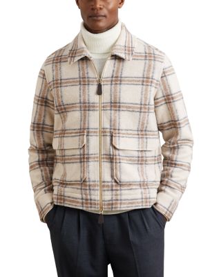 Varena Long Sleeved Zip Through Twin Pocket Check Overshirt