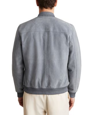 Burnham Long Sleeved Suede Bomber Jacket