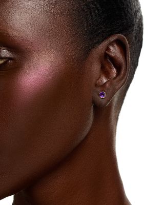 Semi Precious Gemstone Bezel Set Stud Earrings in 14K Yellow Gold