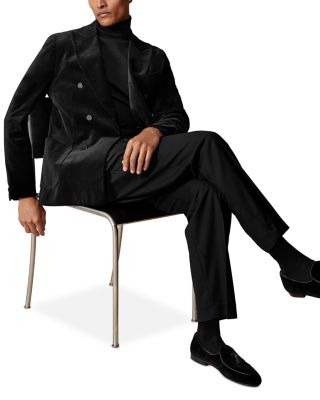 Royale Double Breasted Peak Velvet Blazer