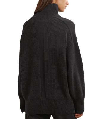 Wool Zip Hem Sweater