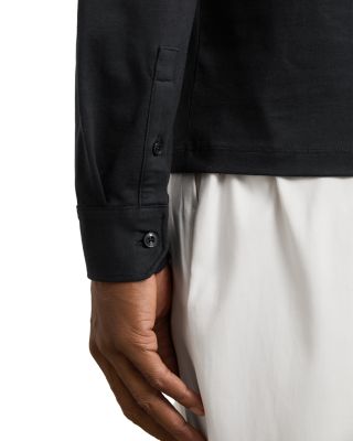 Porofino Long Sleeved Jersey Half Button Polo Shirt