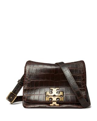 Charlie Croc Embossed Leather Shoulder Bag