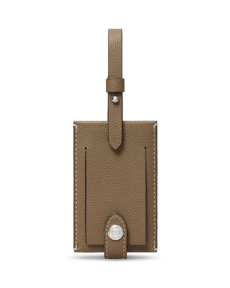 Tory Burch Leather Luggage Tag In Brown