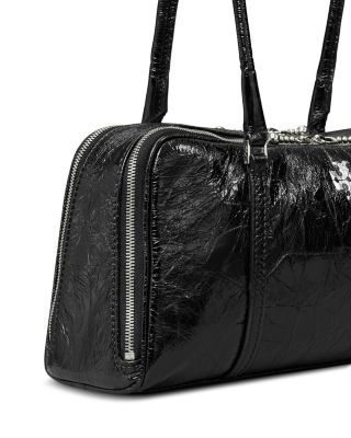 Crinkle Leather Small Marshmallow Satchel