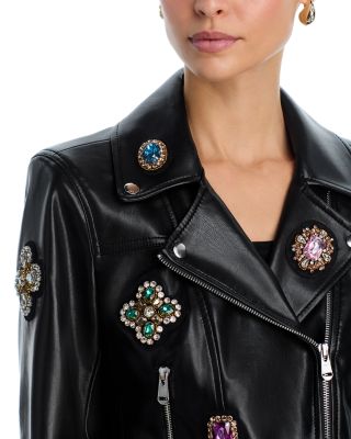 Baroque Patches Genevieve Faux Leather Jacket