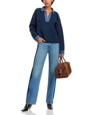 Marie Denim Polo Sweater