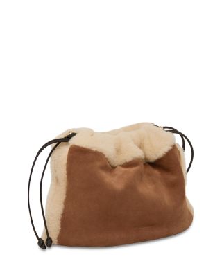 Charlotte Midi Suede & Shearling Shoulder Bag