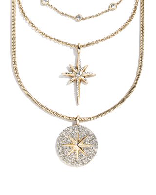 Lyra Crystal Celestial Layered Pendant Necklace, 17-20"