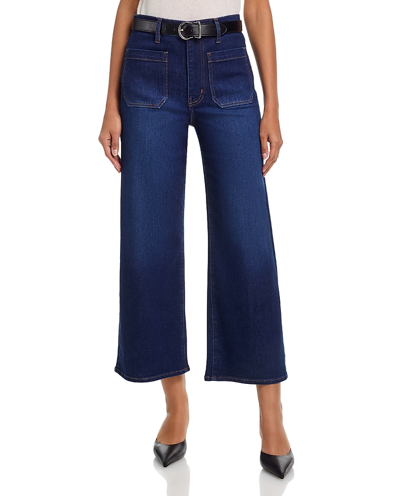 Frame The Anchor High Rise Ankle Wide Leg Jeans in Cicero