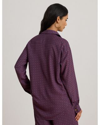 Relaxed Fit Foulard Print Crepe Shirt