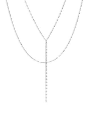 14K Gold Double Strand Blake Lariat Necklace