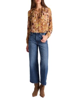 Skyla Long Sleeve Ruffle Blouse in Floral Crepe