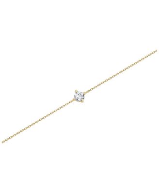 Petite Solitaire Bracelet Round Brilliant in 14K Gold, 0.10ctw Round Brilliant Lab Gorwn Diamond