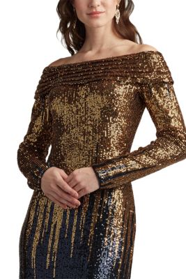 Vionne Off-Shoulder Sequin Gown