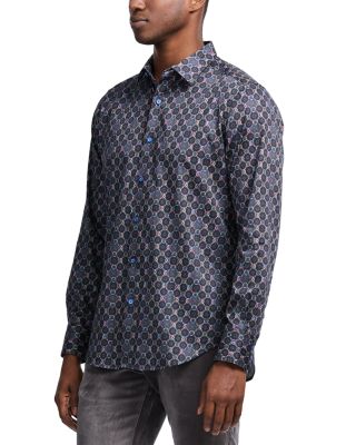 Bramston Printed Long Sleeve Button Front Shirt