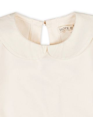 Organic Long Sleeve Knit Top with Woven Collar - Big Kid