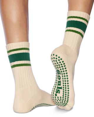 Green Retro Grip Socks - thumbnail 2