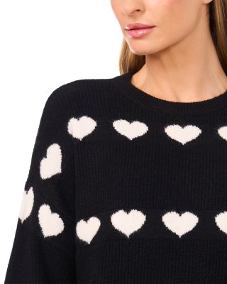 Heart Jacquard Crew Sweater