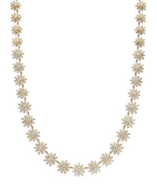 Starburst Tennis Necklace in 18K Yellow Gold with Diamonds, 12.5mm